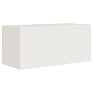 Stylish White File Cabinet - 90x40x130 cm Steel