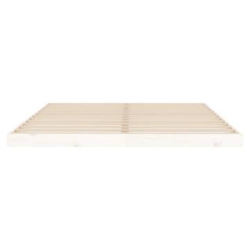 White Bed Frame 160x200 cm - Solid Pine Wood | Hipo Market