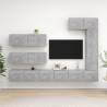 7 Piece Concrete Grey TV Cabinet Set | Modern Living Room Furniture