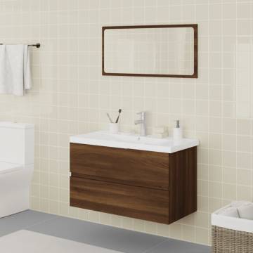 Elegant Brown Oak Bathroom Furniture Set | Hipomarket UK