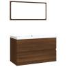 Elegant Brown Oak Bathroom Furniture Set | Hipomarket UK