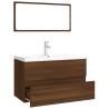 Elegant Brown Oak Bathroom Furniture Set | Hipomarket UK