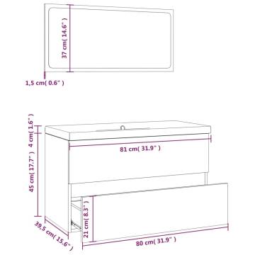 Elegant Brown Oak Bathroom Furniture Set | Hipomarket UK