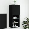 TV Cabinet with LED Lights Black 40.5x30x102 cm Colour black Quantity in Package 1 Height 102 cm Width 40.5 cm 