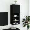 Stylish TV Cabinet with LED Lights - Black 40.5x30x102 cm