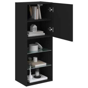 Stylish TV Cabinet with LED Lights - Black 40.5x30x102 cm