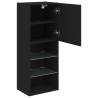 Stylish TV Cabinet with LED Lights - Black 40.5x30x102 cm