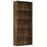 5-Tier Book Cabinet Smoked Oak - Stylish Storage Solution