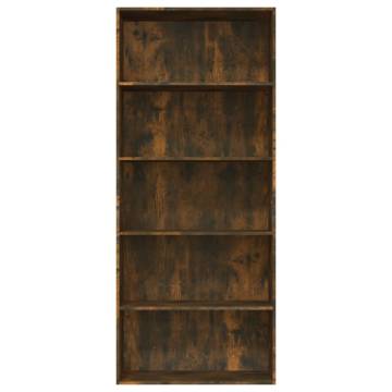 5-Tier Book Cabinet Smoked Oak - Stylish Storage Solution