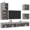 5 Piece TV Wall Units with LED Grey Sonoma Engineered Wood Colour grey sonoma Quantity in Package 1 