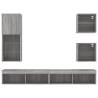 5 Piece Grey Sonoma TV Wall Units with LED Lights | HipoMarket