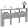 Headboard Cabinet with LED - Grey Sonoma 200x17x102 cm