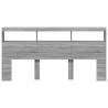 Headboard Cabinet with LED - Grey Sonoma 200x17x102 cm