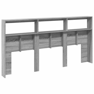 Headboard Cabinet with LED - Grey Sonoma 200x17x102 cm