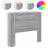 Stylish Headboard Cabinet with LED - Grey Sonoma 120 cm