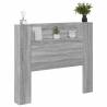 Stylish Headboard Cabinet with LED - Grey Sonoma 120 cm