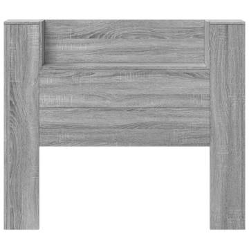 Stylish Headboard Cabinet with LED - Grey Sonoma 120 cm