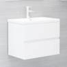 Sink Cabinet with Built-in Basin High Gloss White Engineered Wood Colour high gloss white Size 60 x 38.5 x 45 cm Quantity in Package 1 Model with faucet & drain 