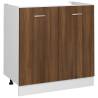 Sink Bottom Cabinet Brown Oak - 80x46x81.5 cm | Hipomarket