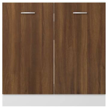 Sink Bottom Cabinet Brown Oak - 80x46x81.5 cm | Hipomarket