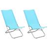 Folding Beach Chairs 2 pcs - Turquoise Fabric for Ultimate Relaxation