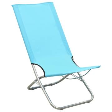 Folding Beach Chairs 2 pcs - Turquoise Fabric for Ultimate Relaxation