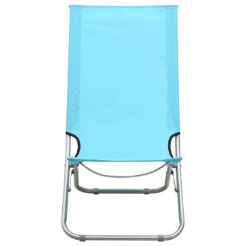 Folding Beach Chairs 2 pcs - Turquoise Fabric for Ultimate Relaxation