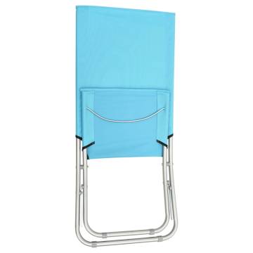 Folding Beach Chairs 2 pcs - Turquoise Fabric for Ultimate Relaxation