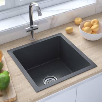 Handmade Black Stainless Steel Kitchen Sink - Sophisticated Design