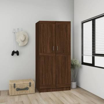 Brown Oak Wardrobe - Engineered Wood Storage Solution | HipoMarket