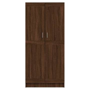 Brown Oak Wardrobe - Engineered Wood Storage Solution | HipoMarket