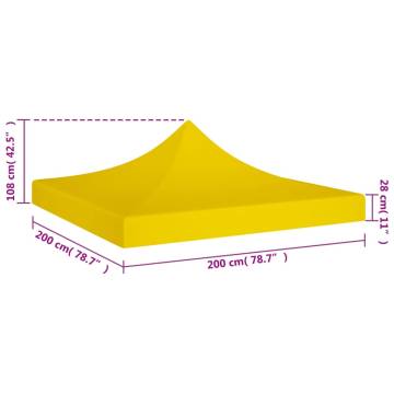 Party Tent Roof 2x2m Yellow - Durable & Weather Resistant