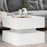 Coffee Table with LED Lights White 50x50x40 cm Colour white Quantity in Package 1 Length 50 cm 