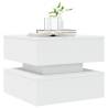 Modern Coffee Table with LED Lights - White 50x50x40 cm