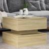 Coffee Table with LED Lights Sonoma Oak 50x50x40 cm Colour sonoma oak Quantity in Package 1 Length 50 cm 