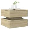 Coffee Table with LED Lights in Sonoma Oak - Modern Design