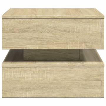 Coffee Table with LED Lights in Sonoma Oak - Modern Design