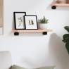 Wall Shelf 40x10x2 cm Untreated Solid Oak - Rustic Home Storage