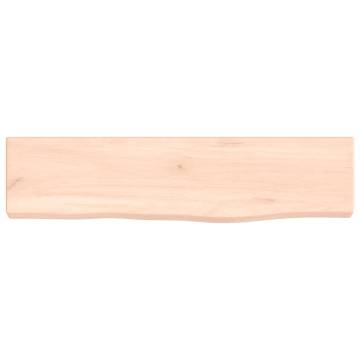 Wall Shelf 40x10x2 cm Untreated Solid Oak - Rustic Home Storage