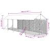 Outdoor Dog Kennel with Roof - Galvanised Steel | HipoMarket