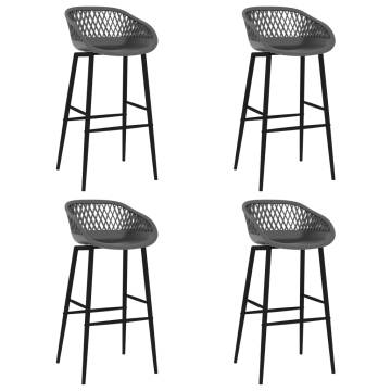 Stylish Grey Bar Chairs Set of 4 - Perfect for Any Home