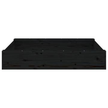 Black Square Solid Wood Pine Sandbox with Seats | Hipomarket