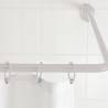 RIDDER Universal Corner Shower Curtain Rod - White 25 mm