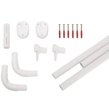 RIDDER Universal Corner Shower Curtain Rod - White 25 mm