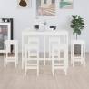 7 Piece Bar Set White Solid Wood Pine Colour white Number of 7 