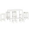 7 Piece White Solid Wood Pine Bar Set - Stylish & Sturdy