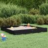 Sandbox with Seats Black Square Solid Wood Pine Colour black pine Size 160 x 160 x 20 cm Quantity in Package 1 