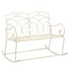 Antique White Garden Bench - Elegant Wrought Iron Design