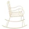 Antique White Garden Bench - Elegant Wrought Iron Design