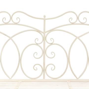 Antique White Garden Bench - Elegant Wrought Iron Design